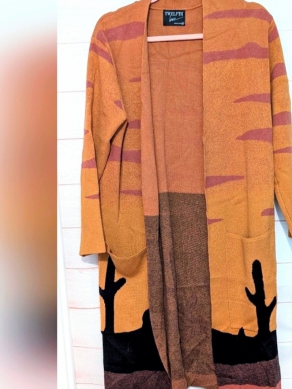 AMAZING 😍 🤩 Twelfth Love Desert 🏜️ Theme Knit Long Cardigan SIZE MEDIUM